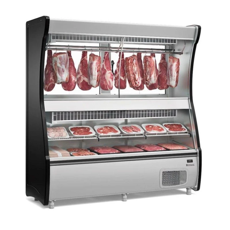 Balcão Frigorífico de Açougue Triplex GEVD-210 PR-Gelopar Iluminação em LED 2.10m Tendal Duplo.