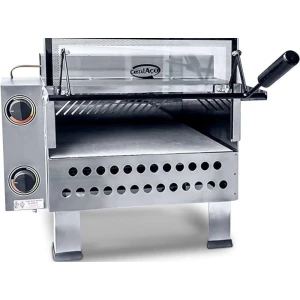 Forno Pizza Industrial à Gás 43x43 de Mesa em Aço Inox Com Infravermelho e Pedra Refratária
