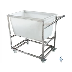 Carro inox com Cuba Polietileno